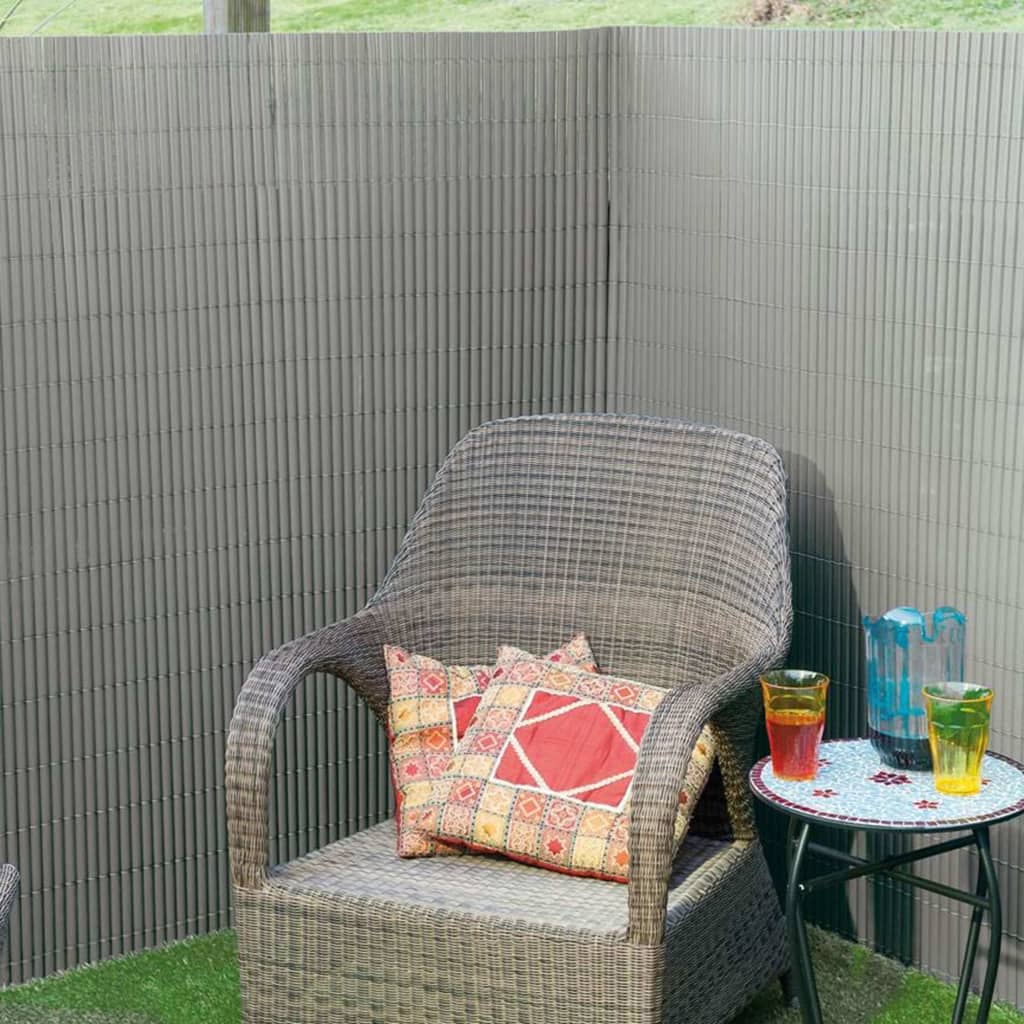 Écran de jardin de la nature à double face 1x3 m en PVC Gray
