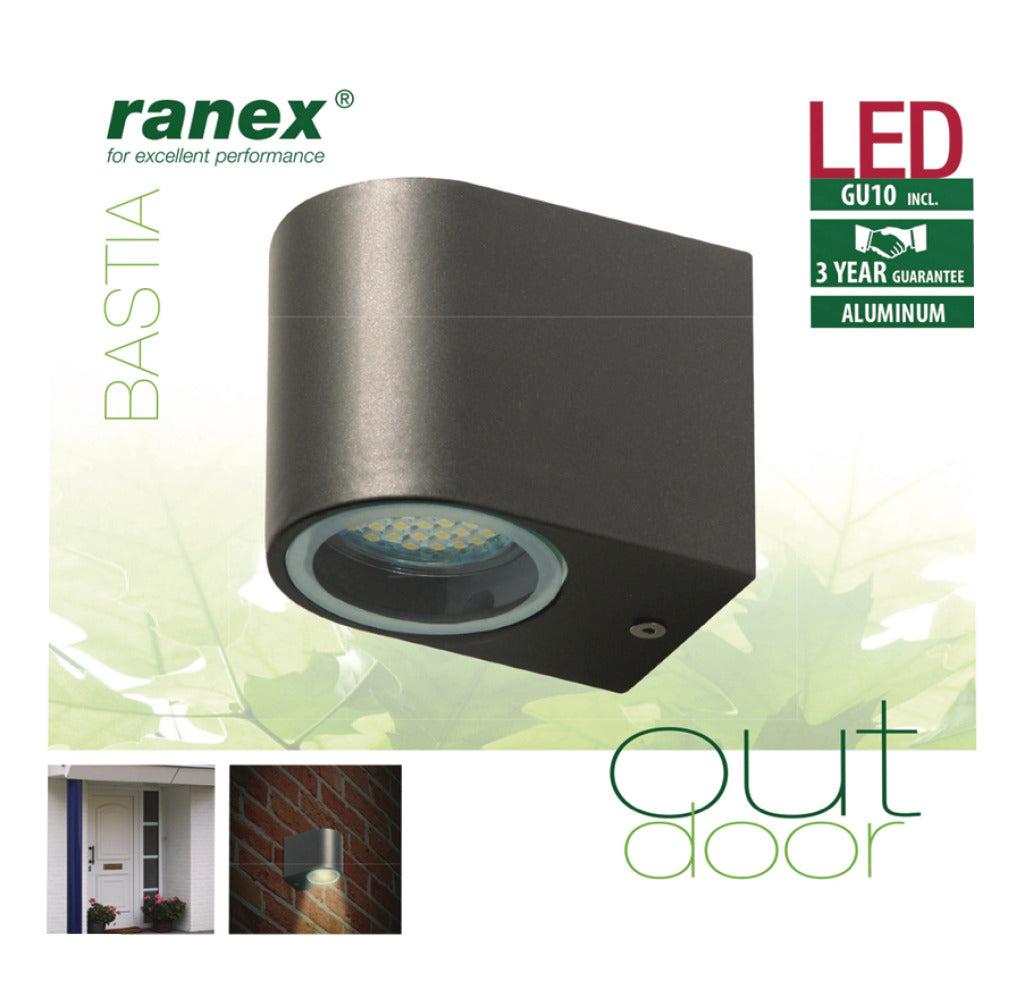 Ranex RA-5000332 Applique d'extérieur LED en acier inoxydable