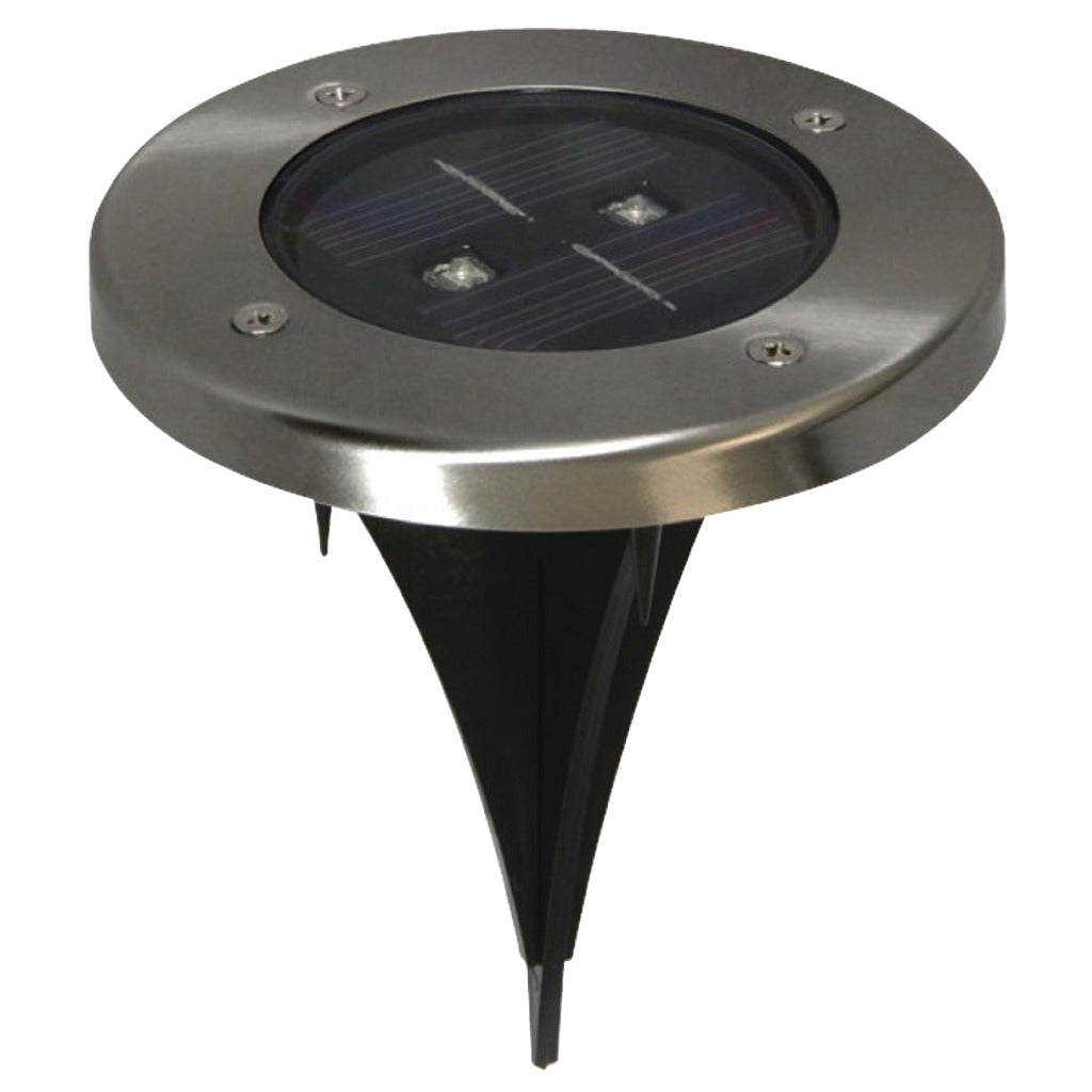Ranex ra-5000389 spot de sol solaire rond LED verre inox brossé