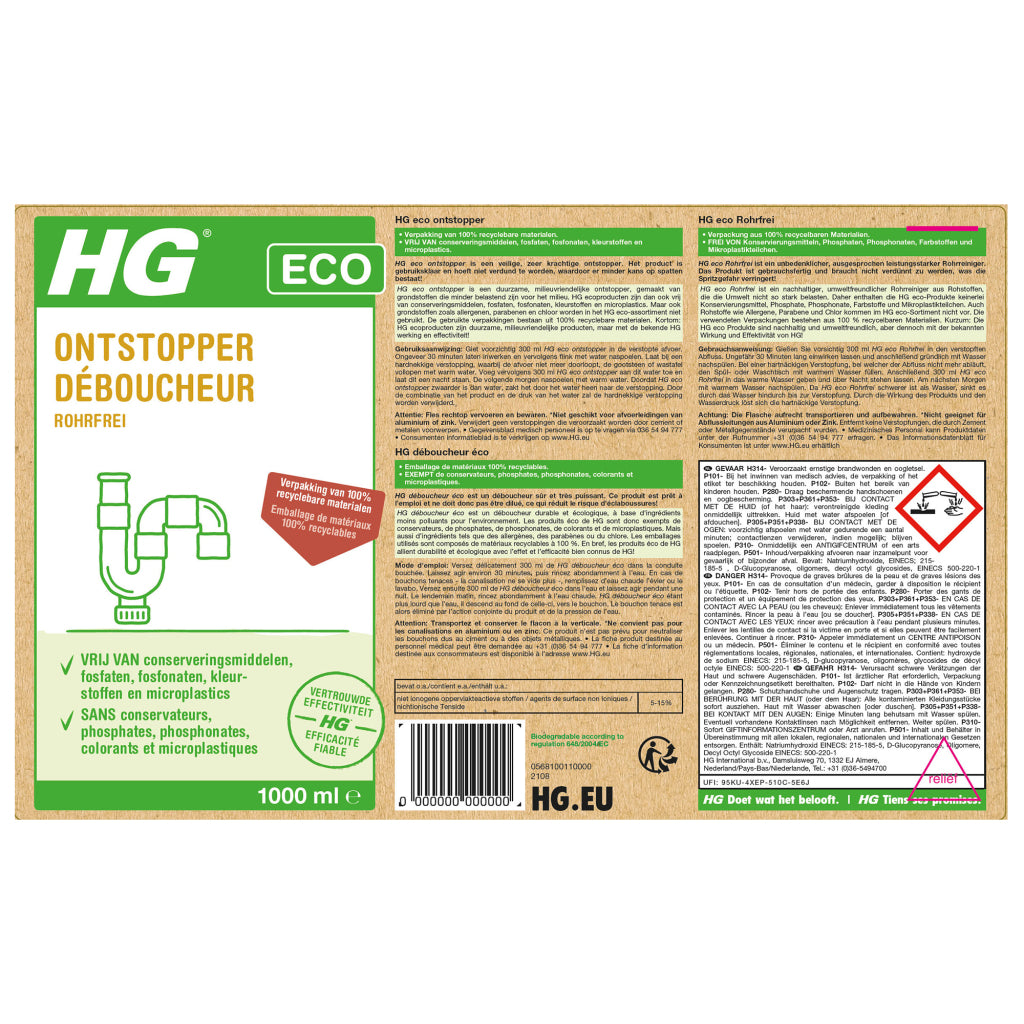 Hg déboucheur éco 1l