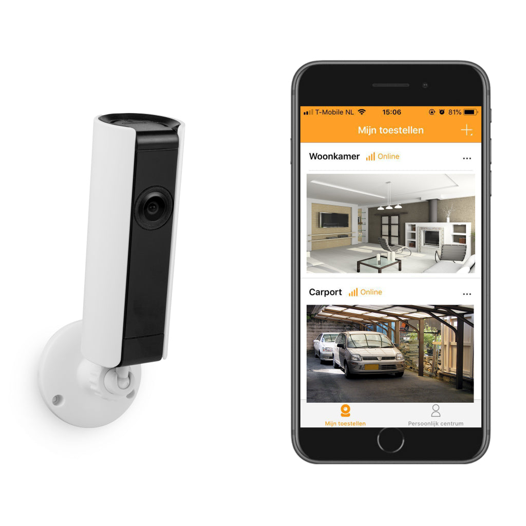 Smartwares CIP-37183 180 degrés ; Caméra IP Intérieure Blanc Noir