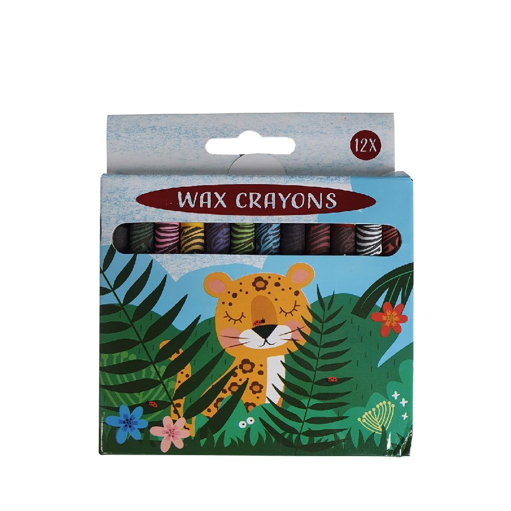 Wins Holland crayons de cire animaux de la jungle, 12 pcs.