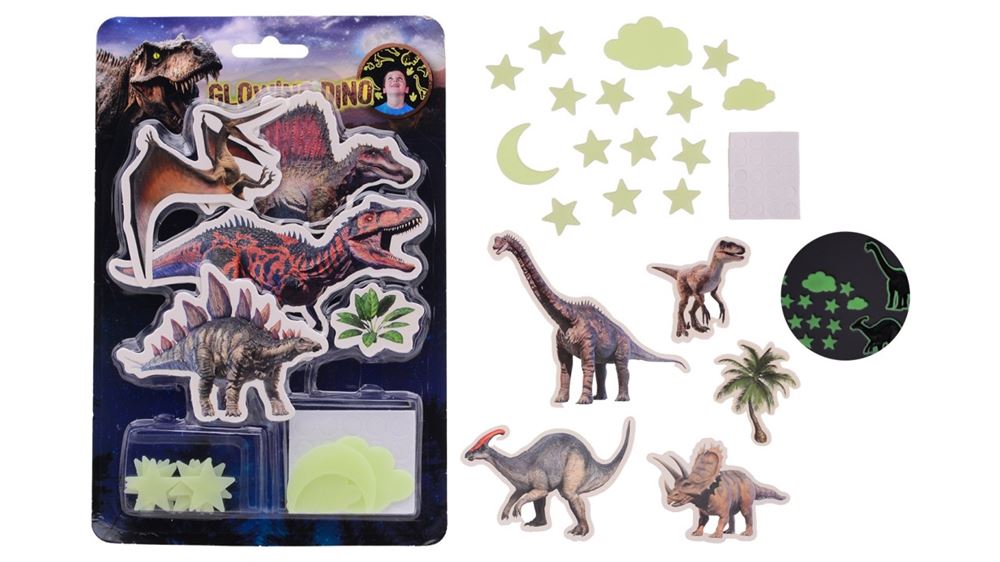 Autocollants muraux dinosaures lumineux Johntoy