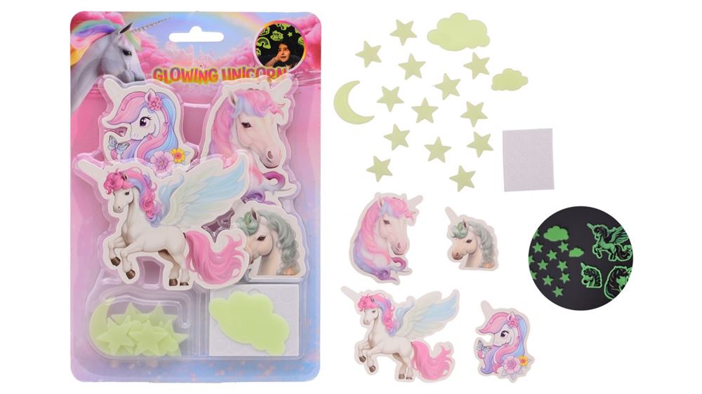 Johntoy brillent dans les stickers muraux licorne sombres