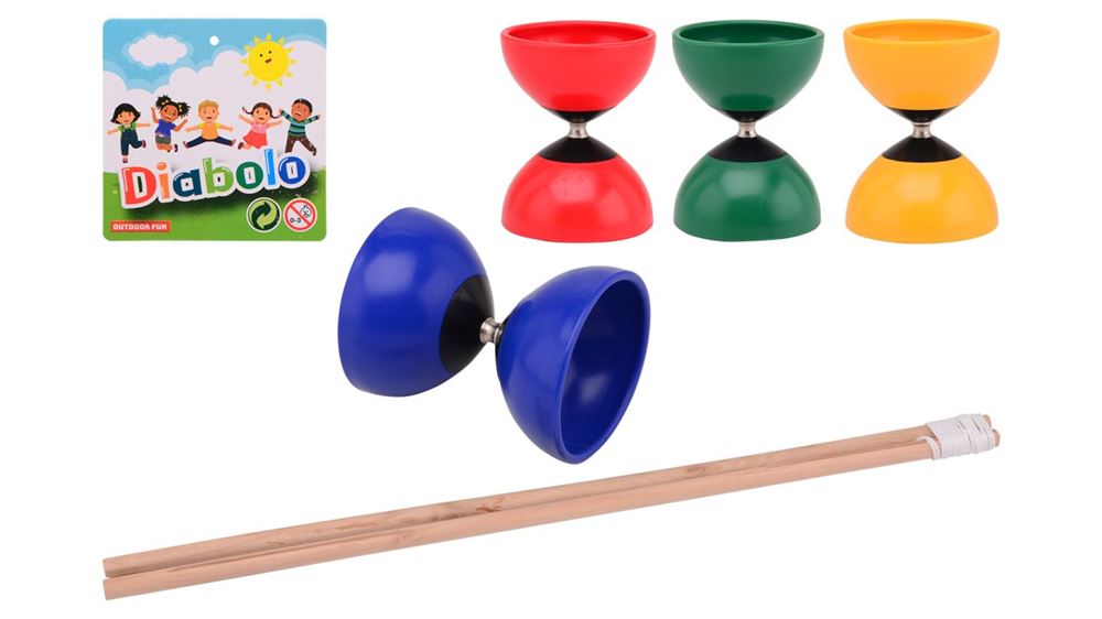 Diabolo amusant d'extérieur avec des bâtons en bois.