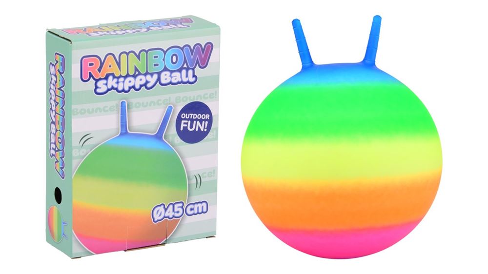 Balle Skippy arc-en-ciel amusante en plein air Johntoy, 45 cm