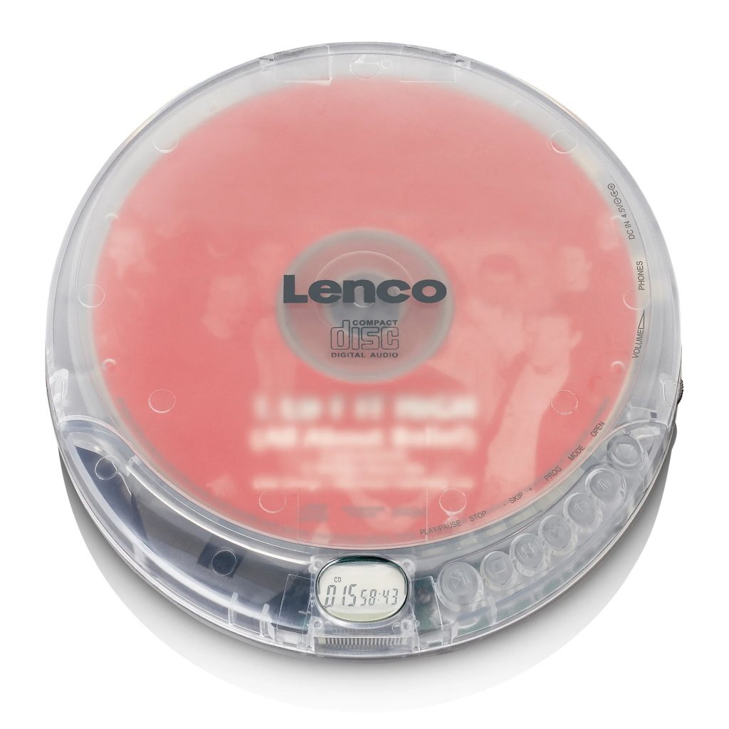 Lenco Lenco CD-012TR Lecteur CD portable avec fonction de chargement Transparent