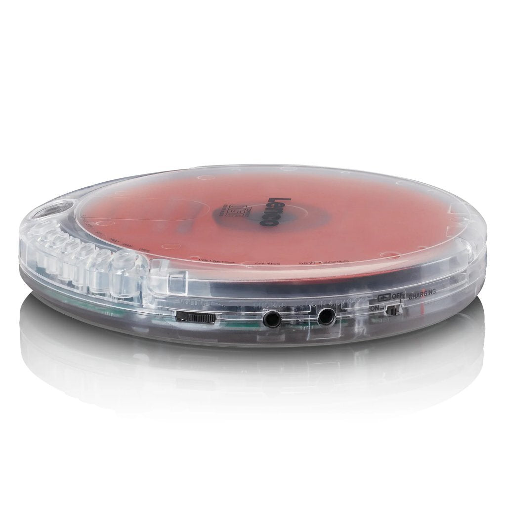Lenco Lenco CD-012TR Lecteur CD portable avec fonction de chargement Transparent