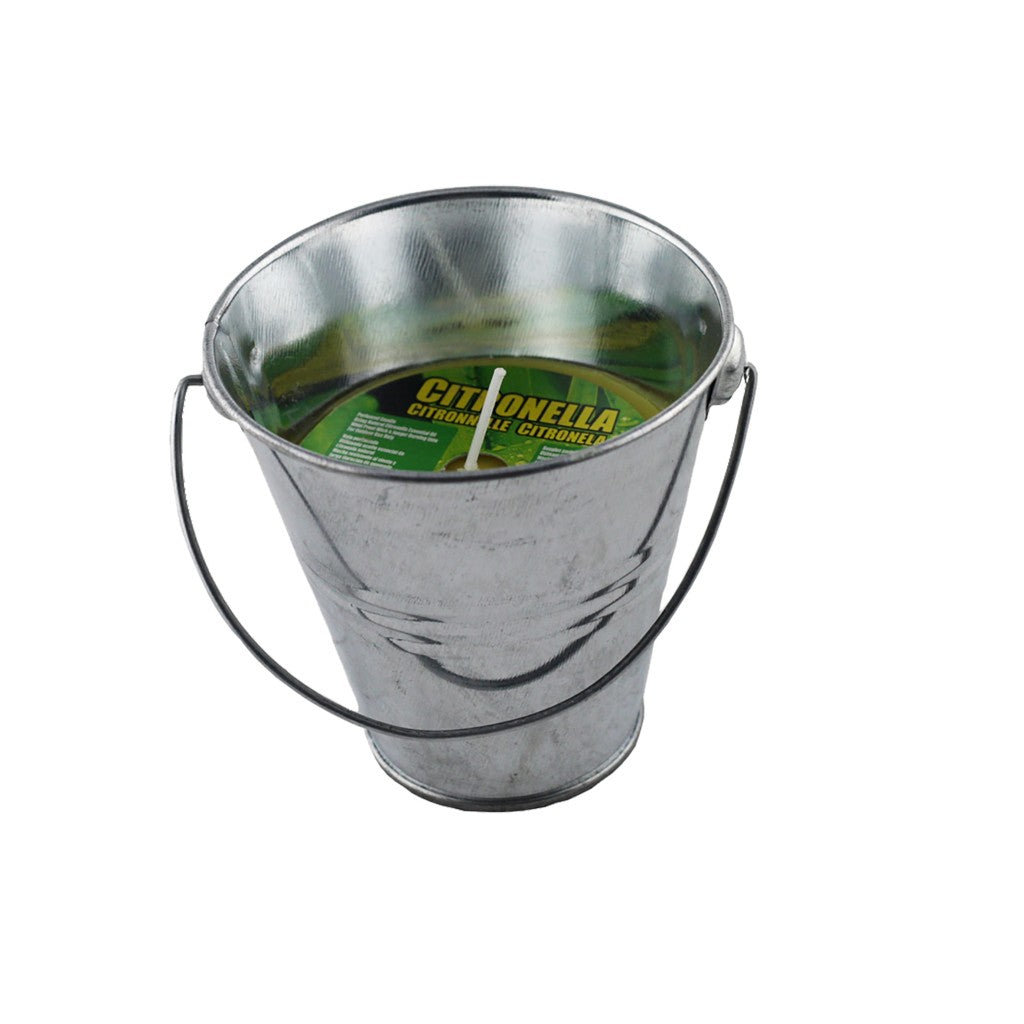 Bougie basique à la citronnelle dans un seau en métal 9 cm