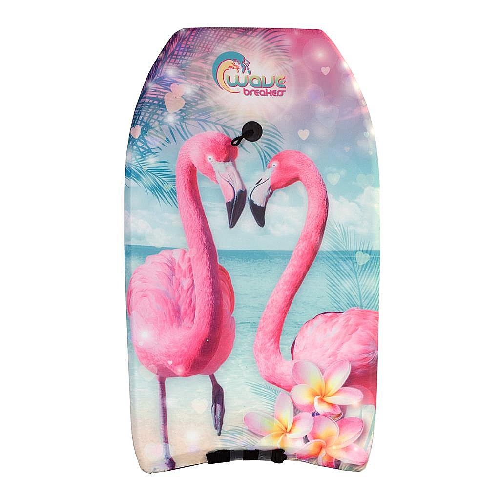 Bodyboard Wave Breakers avec imprimé flamant rose 83 cm