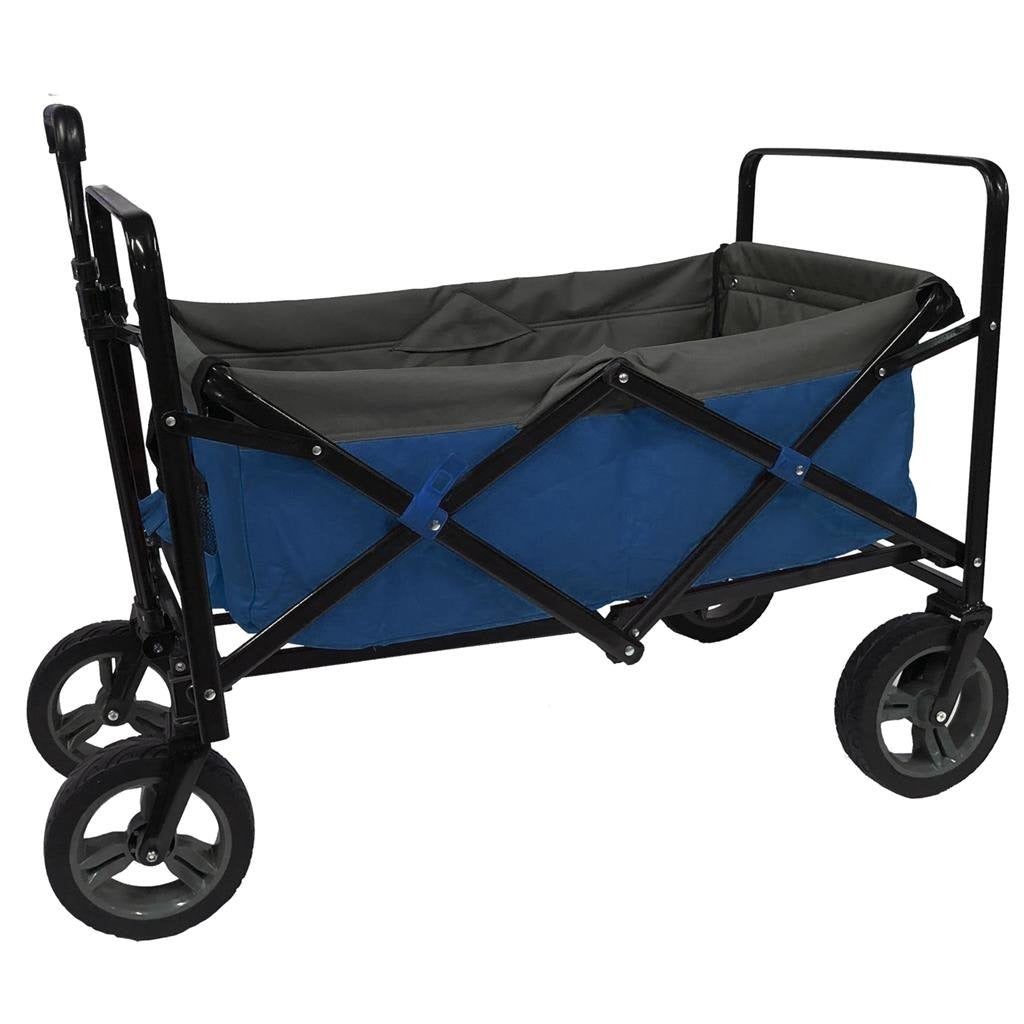 Chariot de plage pliable extérieur extérieur bleu gris noir