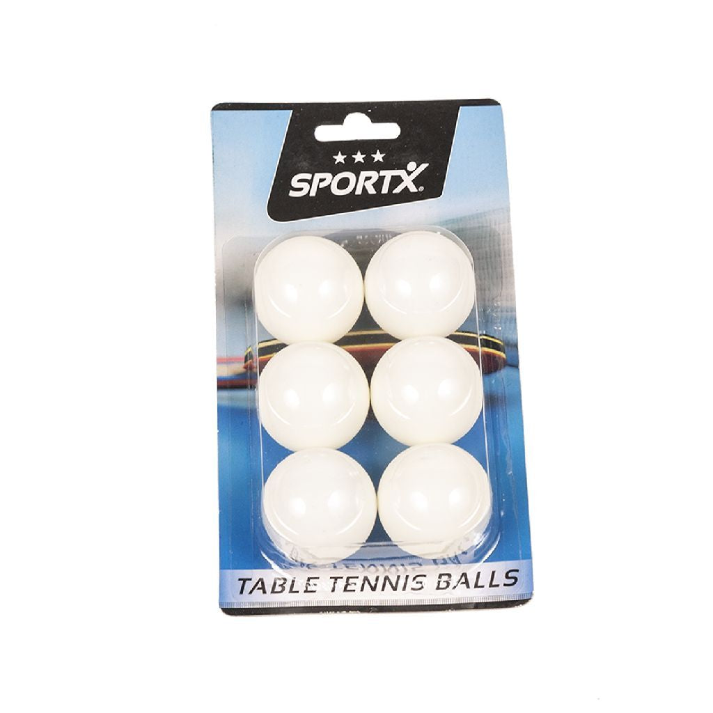 Balles de tennis de table sportx 4 cm 6 pièces blanches