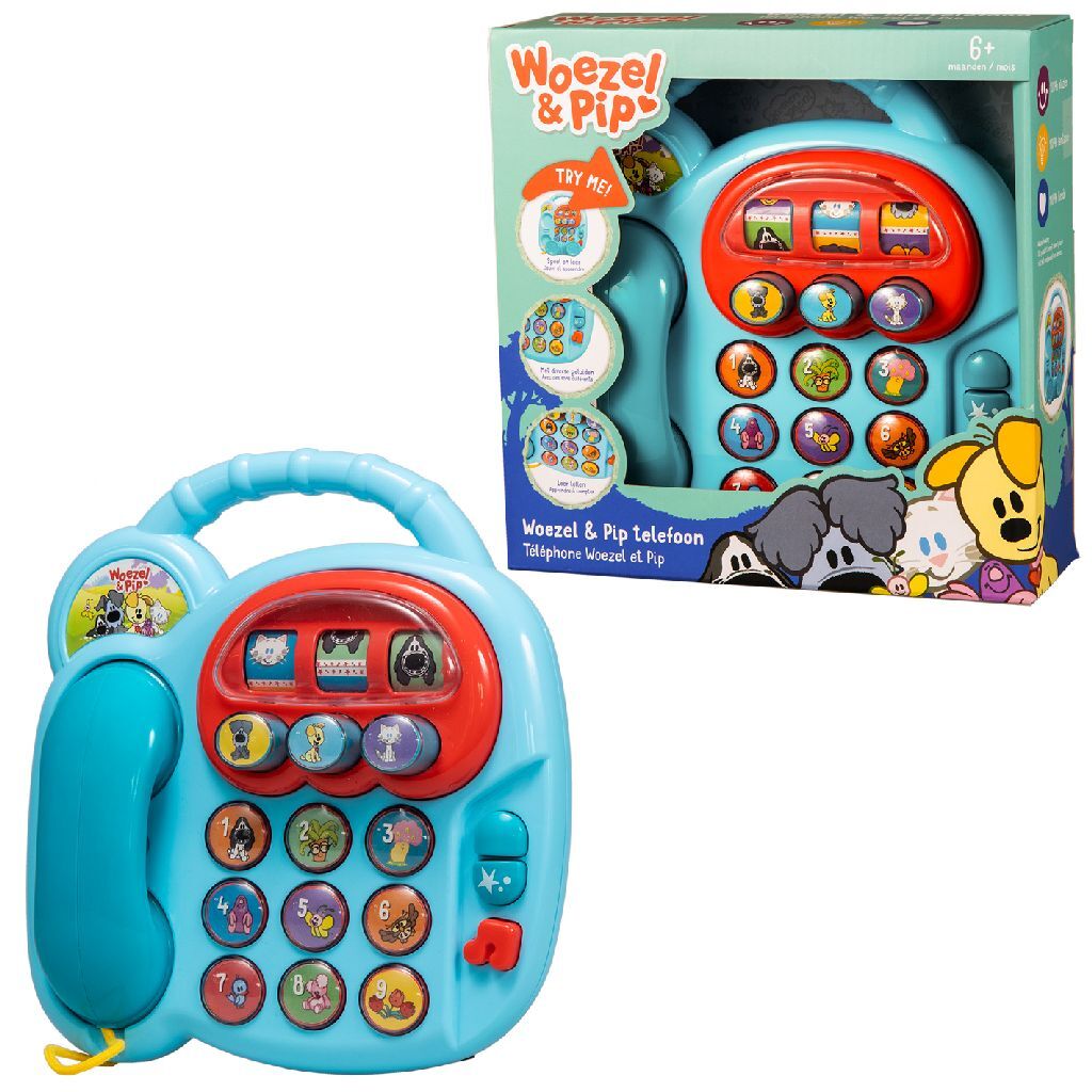 Rubo joue avec le téléphone Woezel et Pip avec son