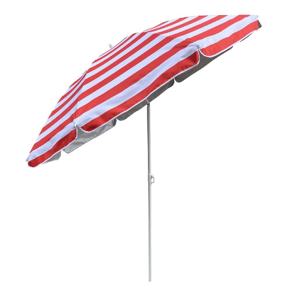 Parasol d'extérieur Rayures 180 cm Rouge Blanc