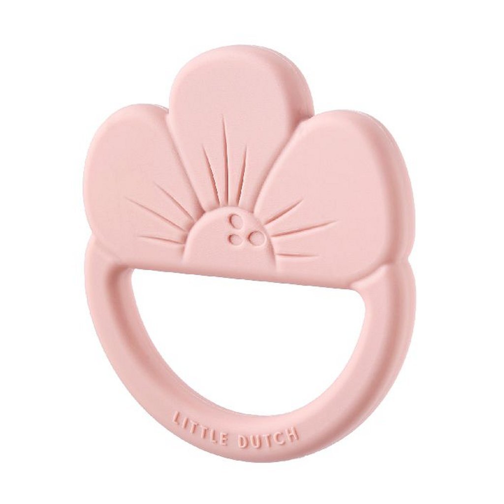 Anneau de dentition en silicone Little Dutch fleur rose