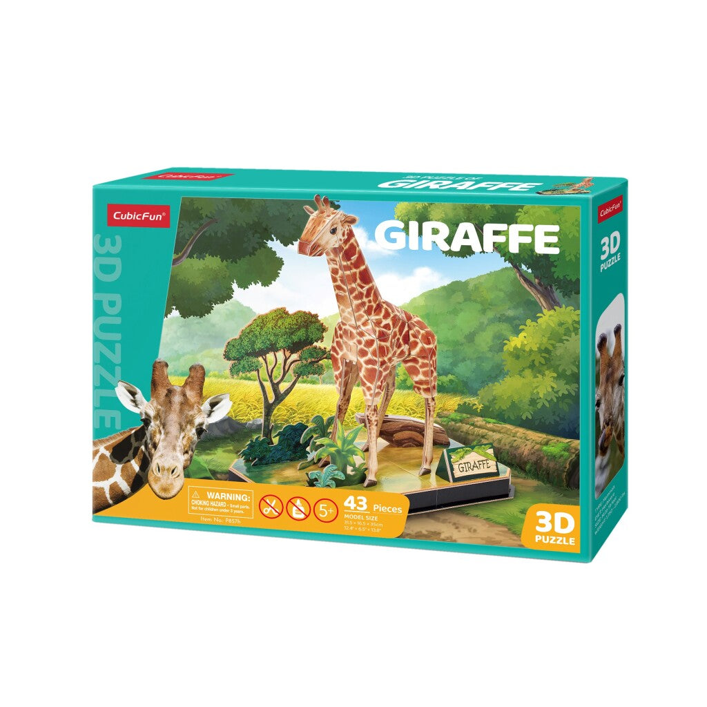 Puzzle 3D cubique amusant girafe 43 pièces