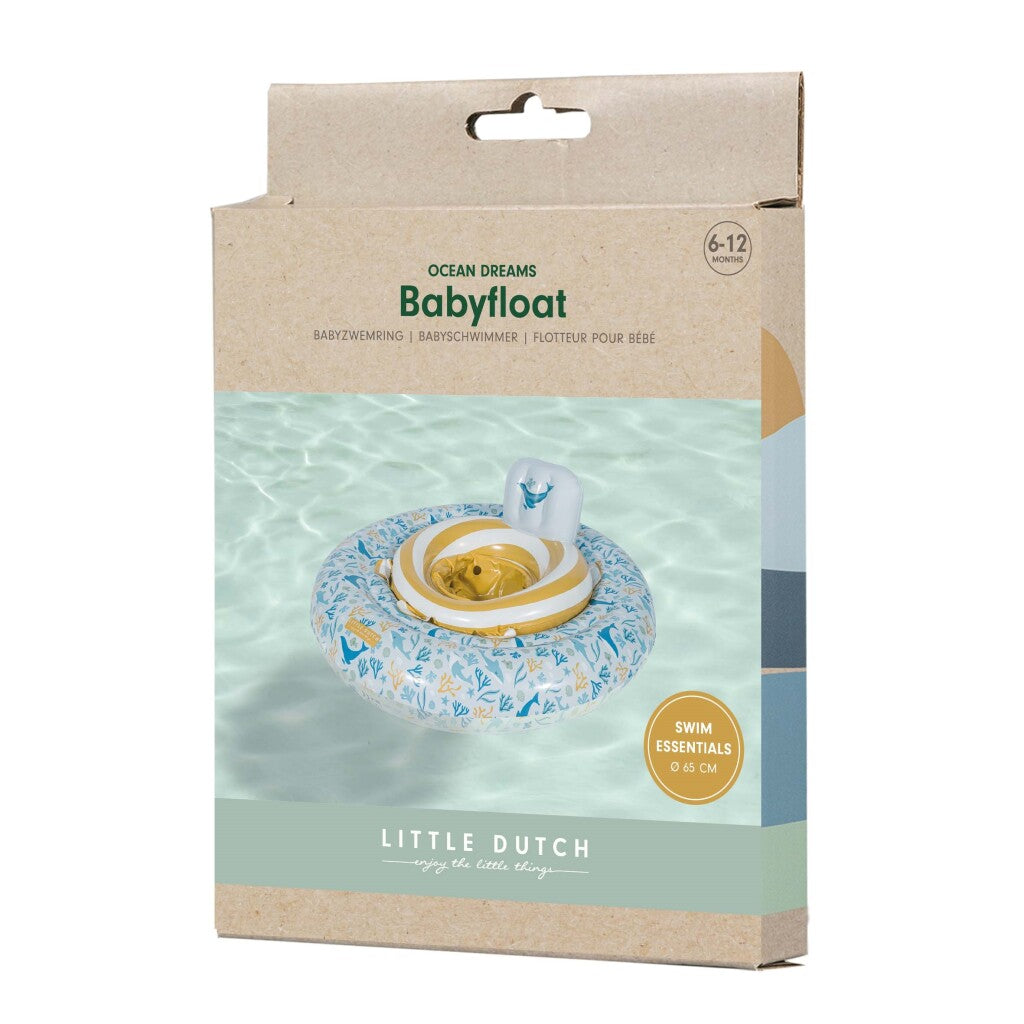 Bouée de natation pour bébé Little Dutch Ocean Dreams bleue, 67 cm