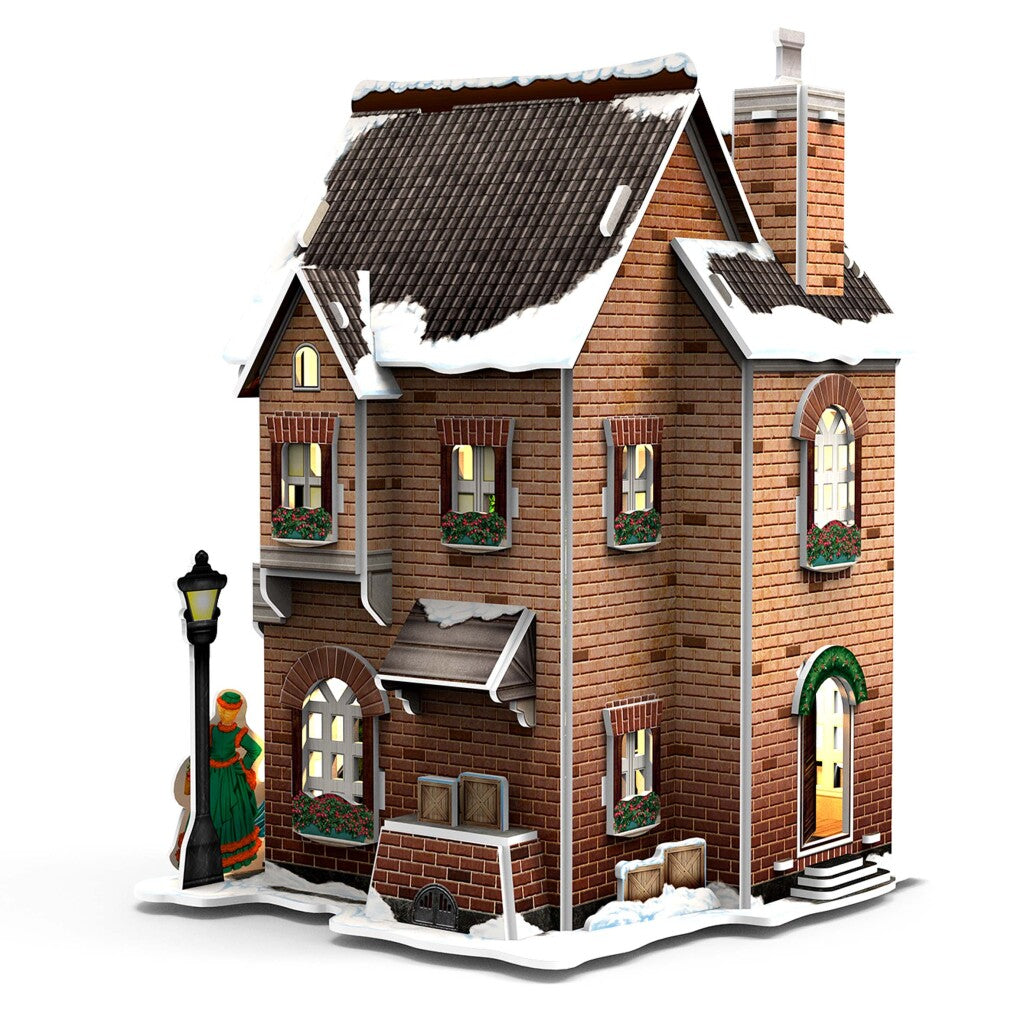 Puzzle 3D amusant cubique maison hollandaise sabot d'hiver + lumière 53 pièces