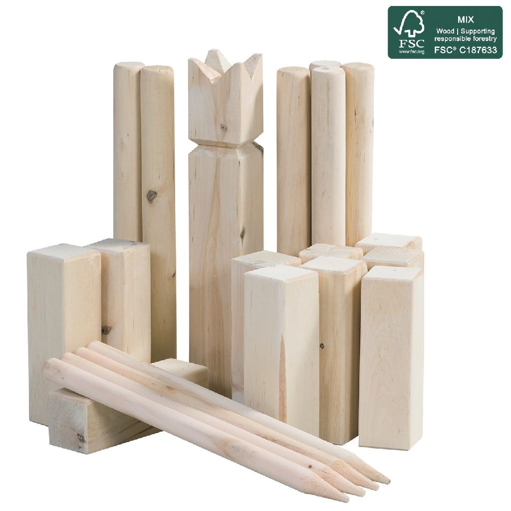 Jeu de lancer en bois Kubb en plein air FSC avec sac de transport