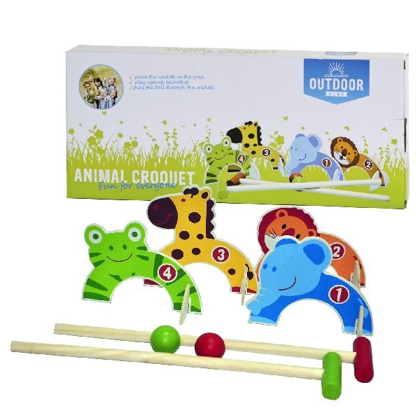 Jouer en plein air des animaux en bois croquet