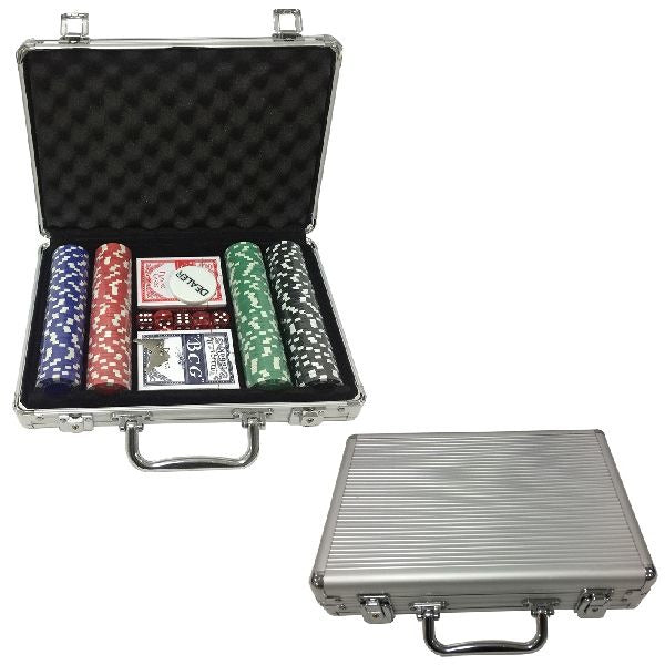 Jeu de poker de jeux de clown dans un coffret en aluminium