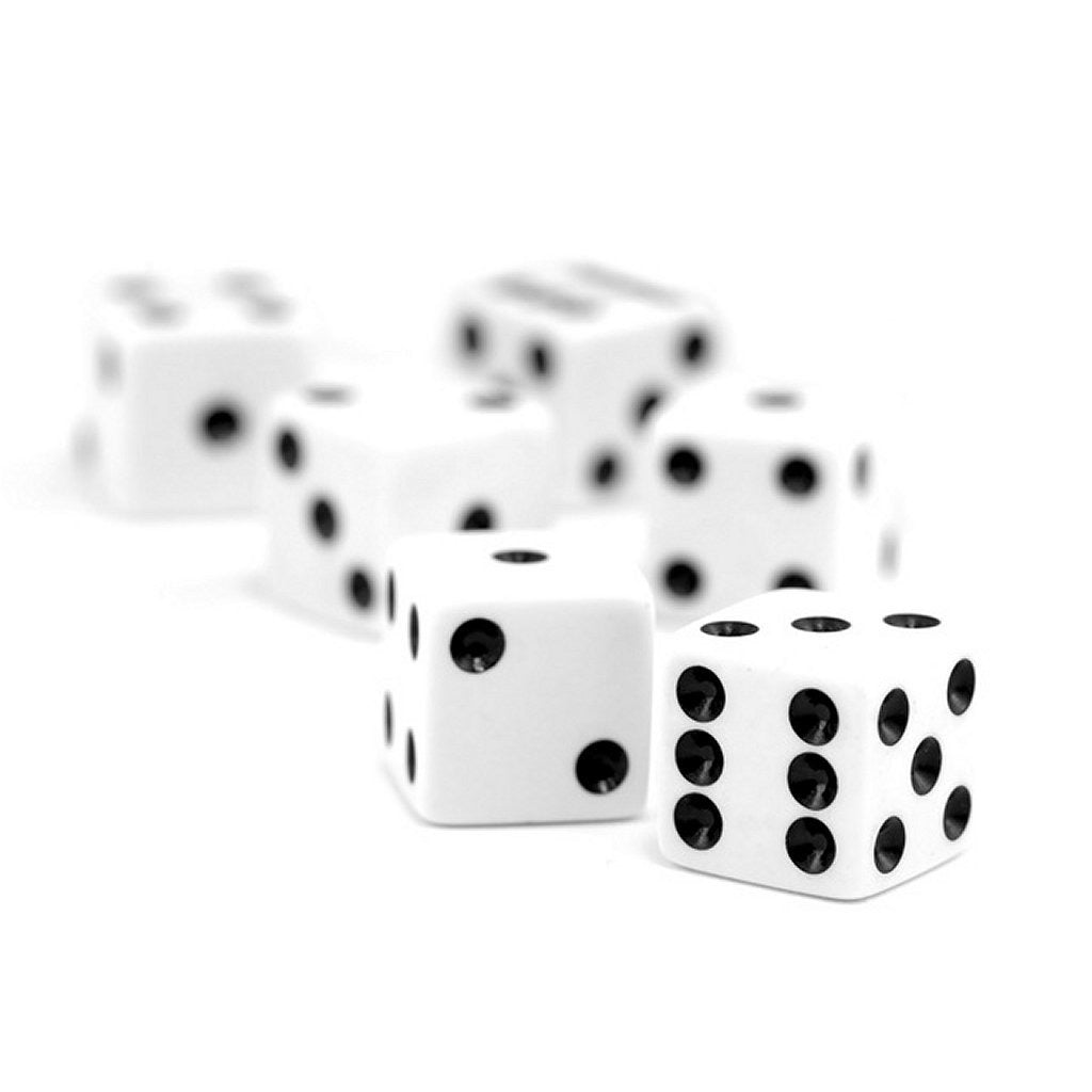 Jeu de dés Expres CM-K009 de 6 pièces, blanc crème