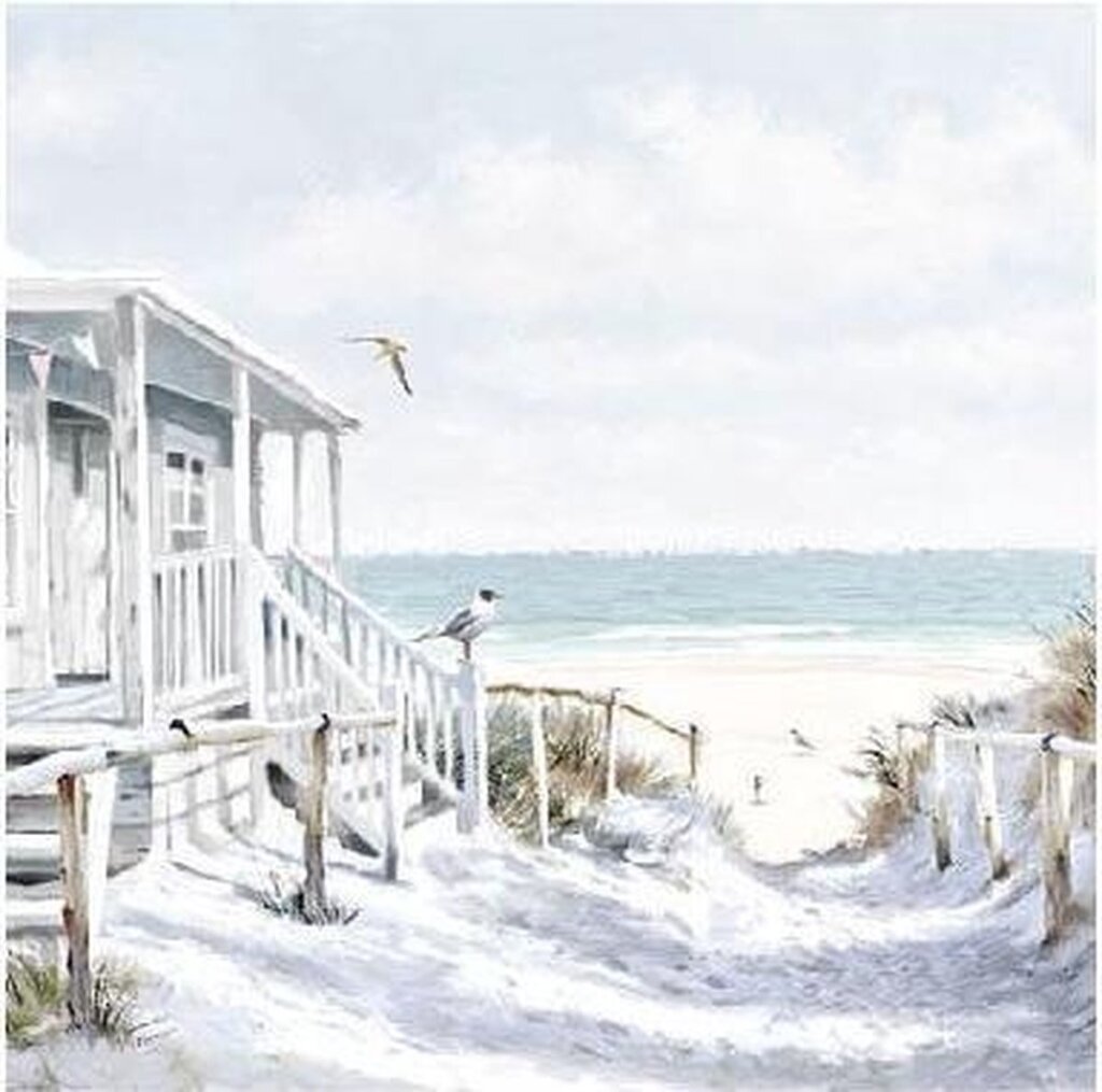 Serviettes Ambiente 25x25 cm cabane de plage