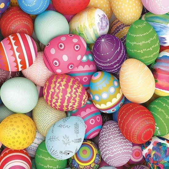 Serviettes Ambiente Pâques 33 cm oeufs colorés