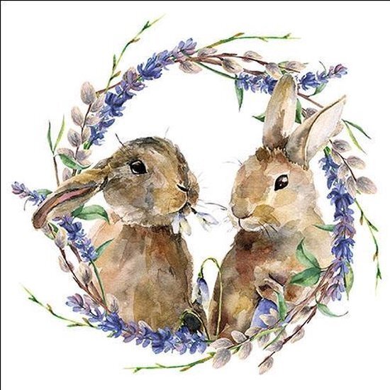 Serviettes en papier couronne de lapin Ambiente