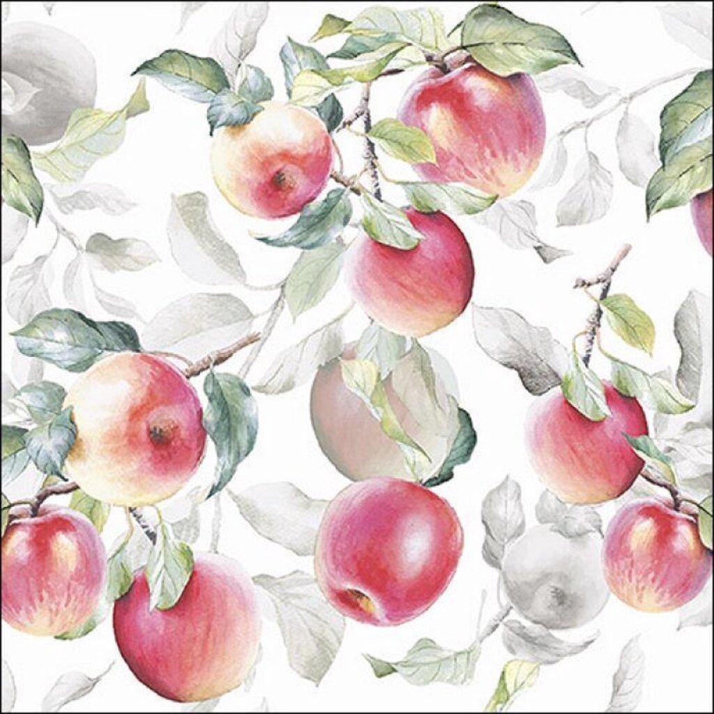 Serviettes Ambiente 33x33 cm pommes fraîches vert automne automne
