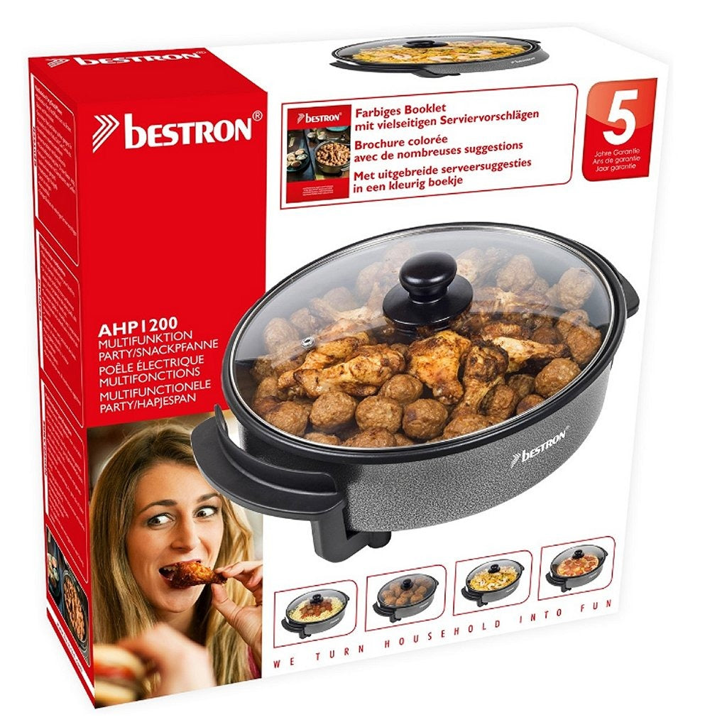 Bestron ahp1200 poêle électrique multifonctionnelle de fête noir