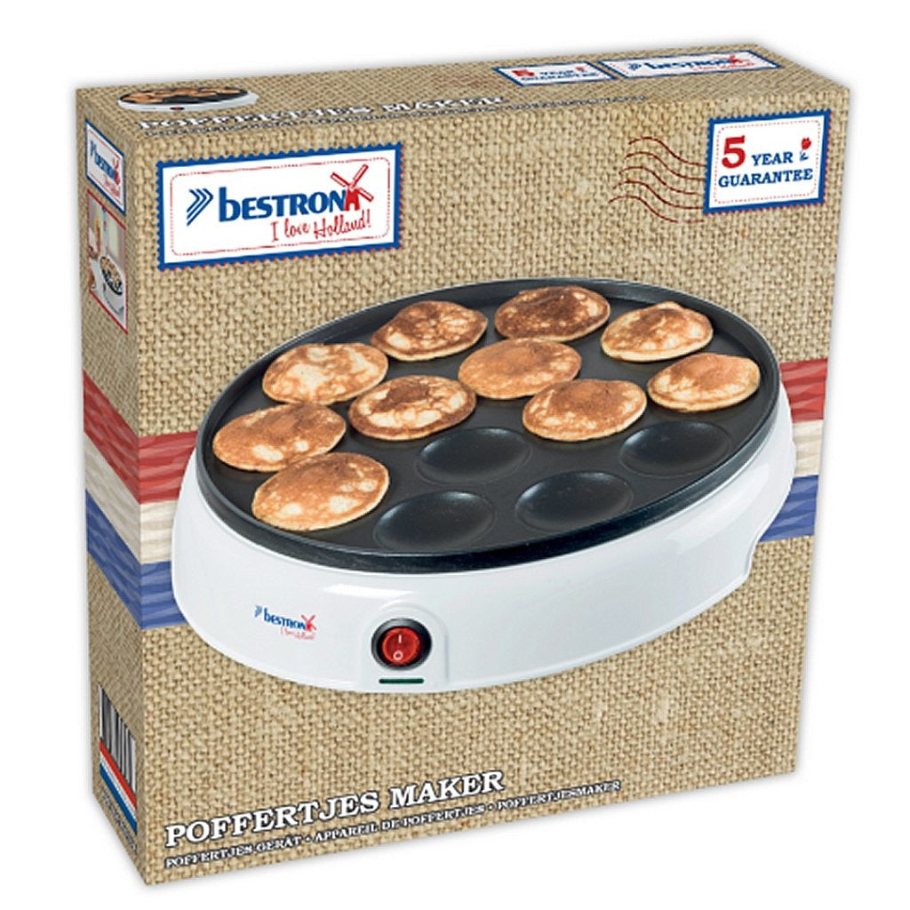 Bestron apfm700w machine à poffertjes 800w blanc noir