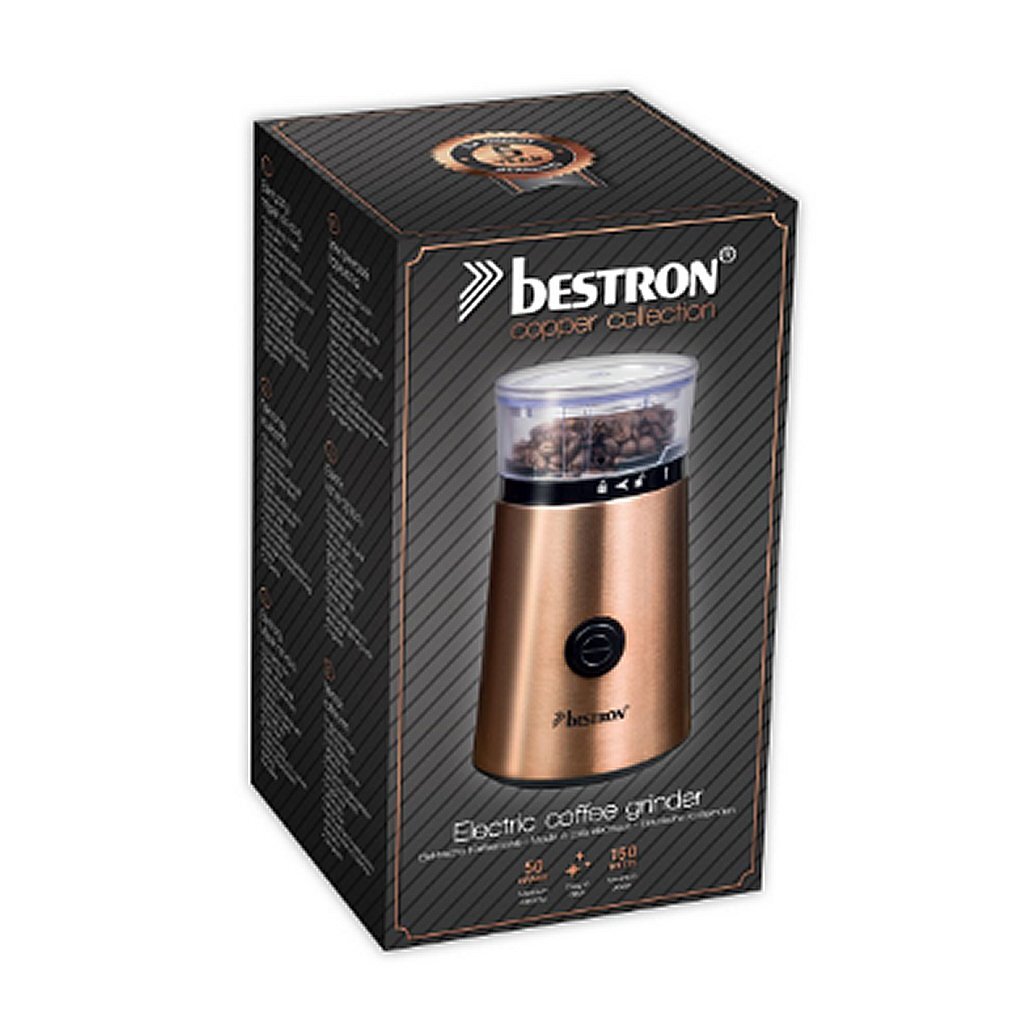 Bestron acg1000co moulin à café électrique cuivre