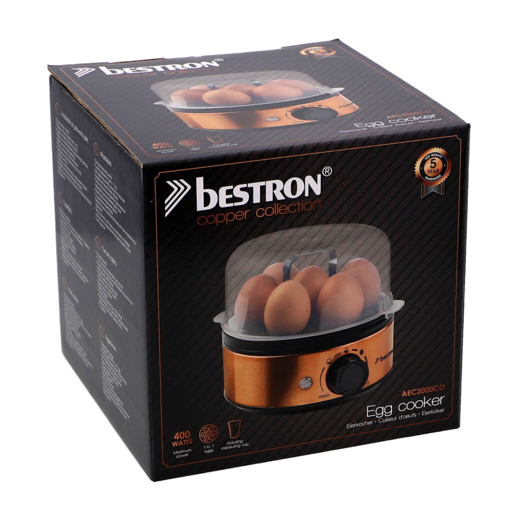Bestron aec2000co cuiseur à oeufs cuivre noir