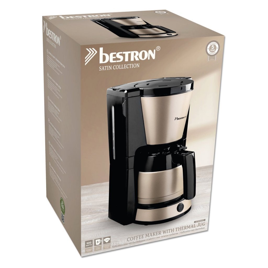 Bestron acm1000sat cafetière collection satin beige noir