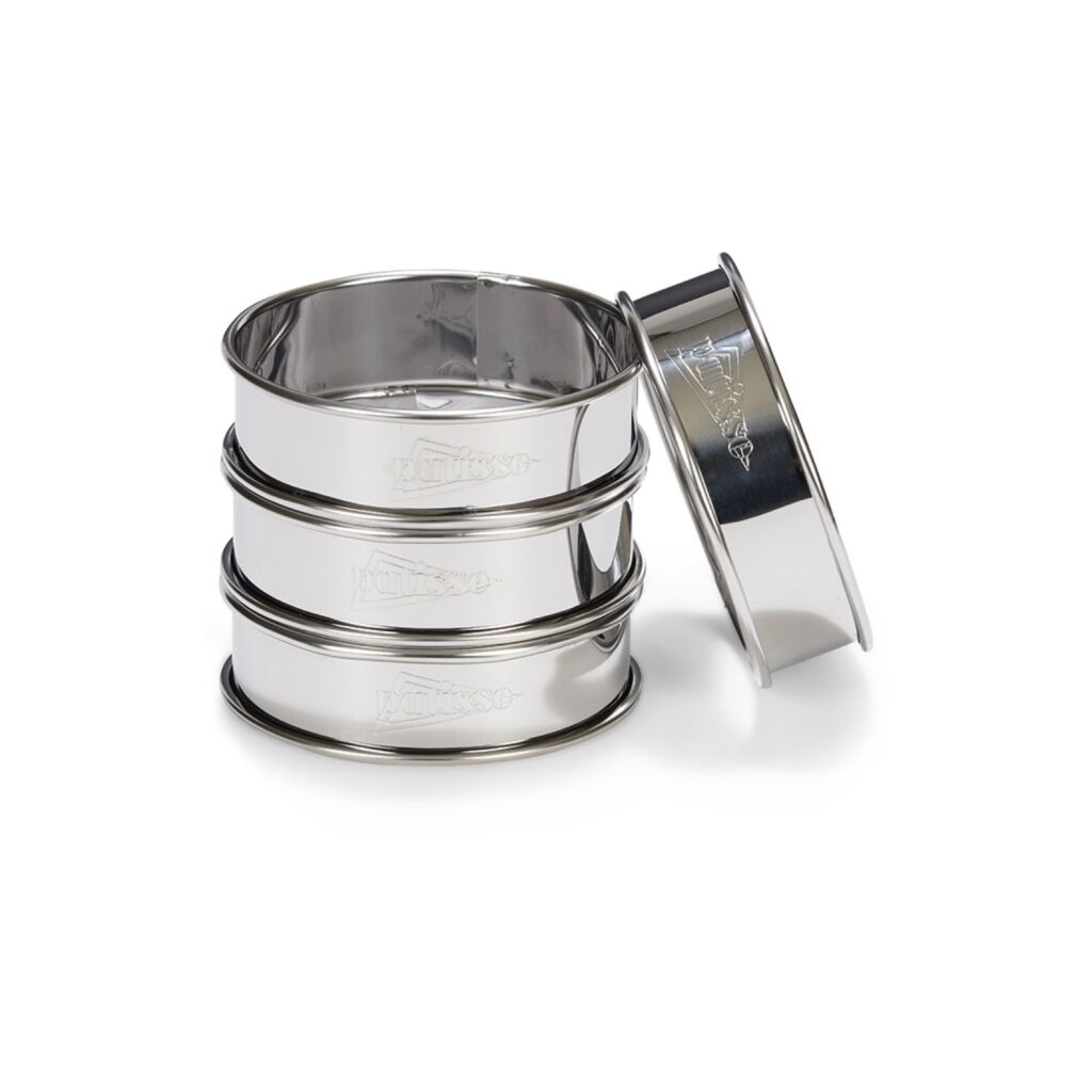 Patisse cercles à flan lot de 4 8 cm inox