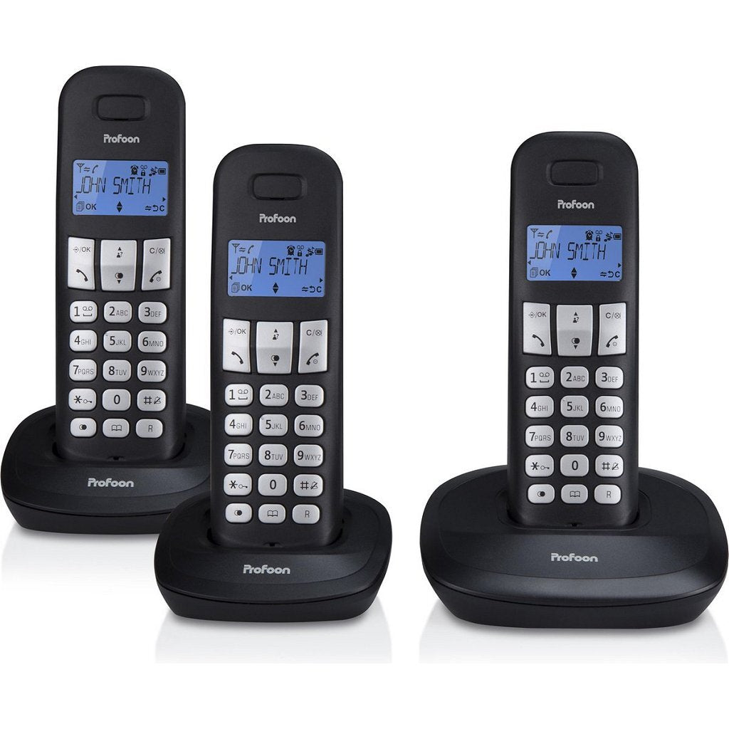Profoon PDX-1130 Téléphones Dect 3 pièces noir