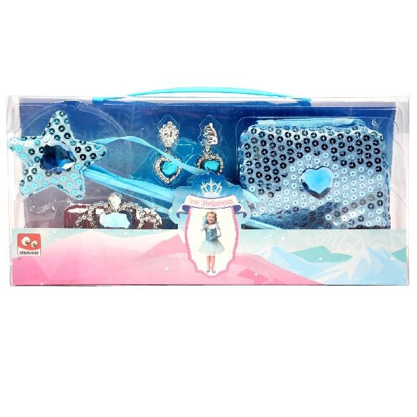 Sac princesse glace Slammer, boucles d'oreilles, diadème + baguette