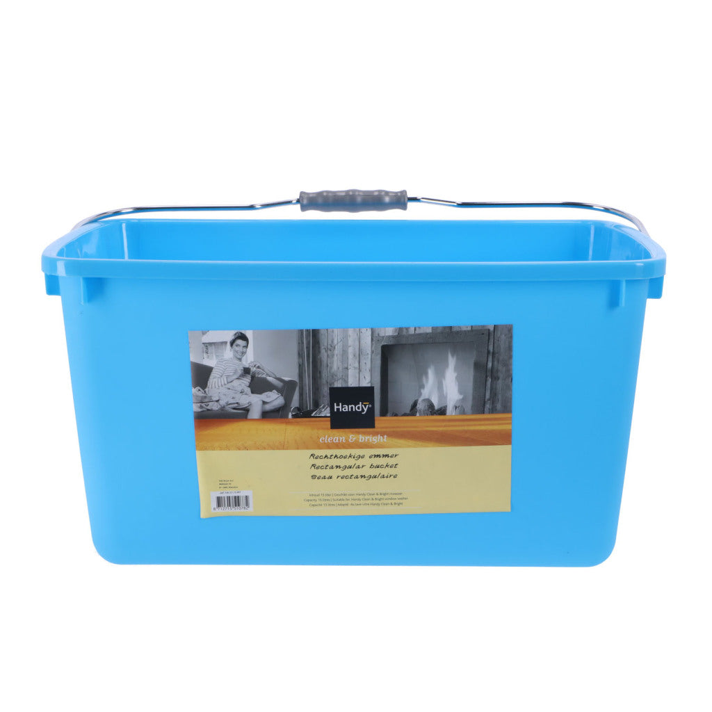Seau rectangulaire pratique 15l bleu