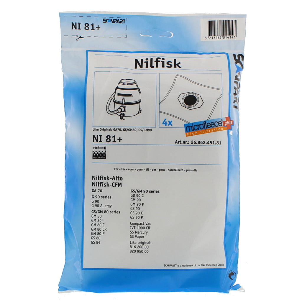 Sac à poussière Scanpart nilfisk gs80-90 micro fr