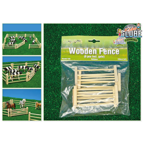 Kids Globe Wooden Hekken 1:32, 6e.