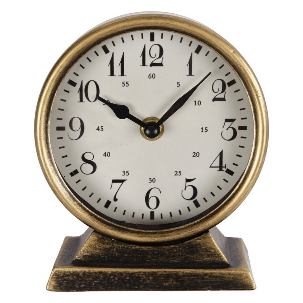 Autres marques horloge métal caroline 13x6,5x15 cm or