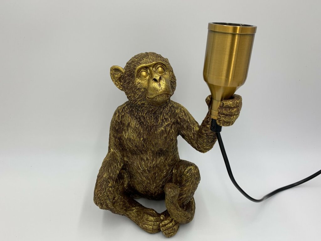 Divers Lampe de Table Singe Assis Or 17,5x12,5x28 cm