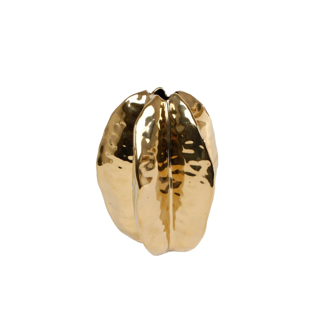 Vase Divers Faïence Carambole Or 12,5x12,5x15,5cm