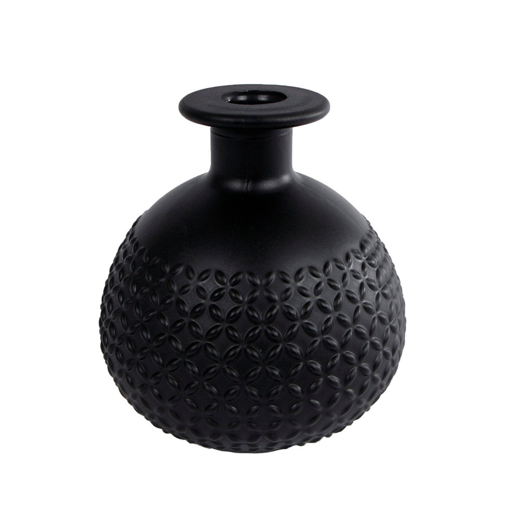 Divers vase sphère diamant verre noir mat 11x11x12cm