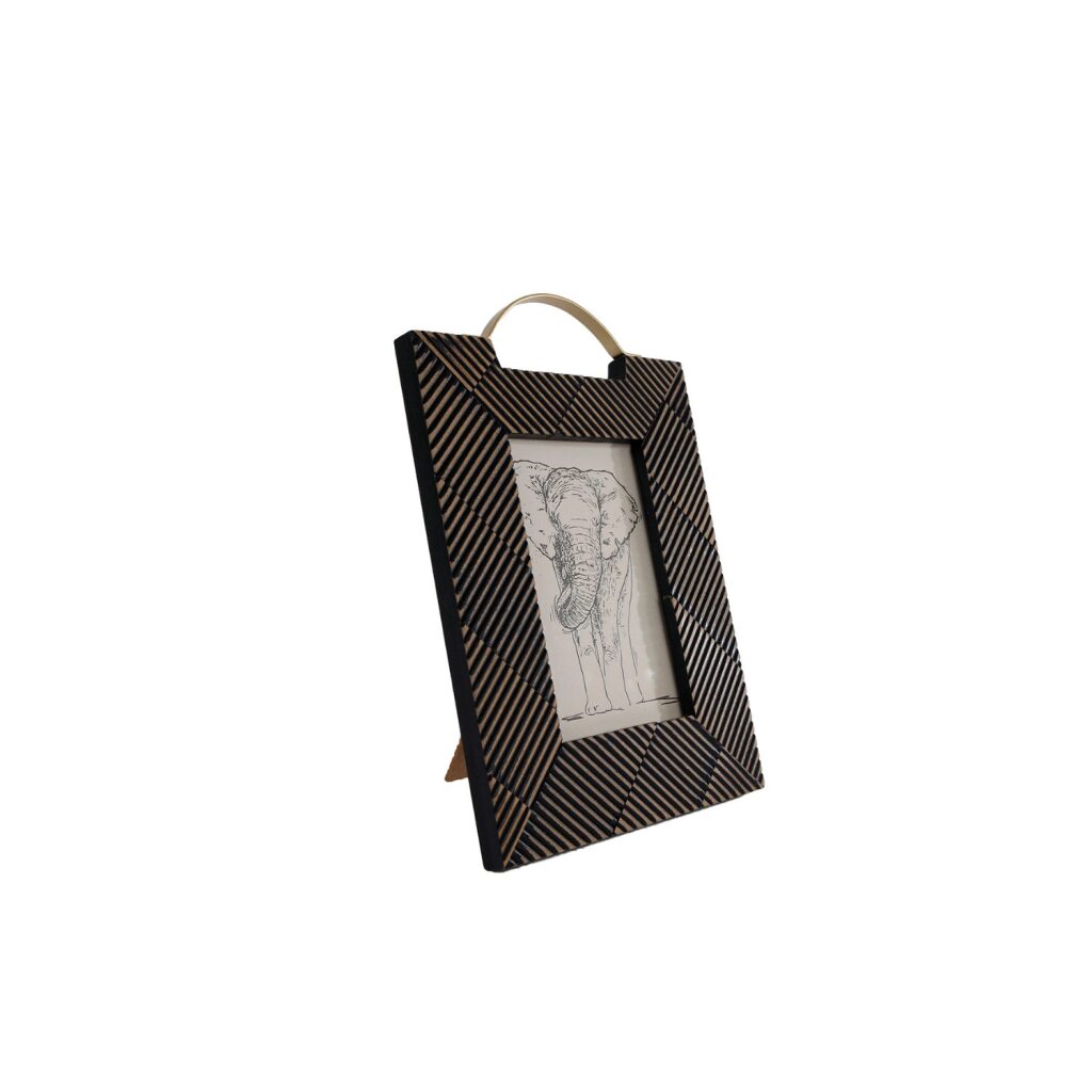 Van mane van mane cadre photo lignes s polystone marron 18x1,5x25,5cm