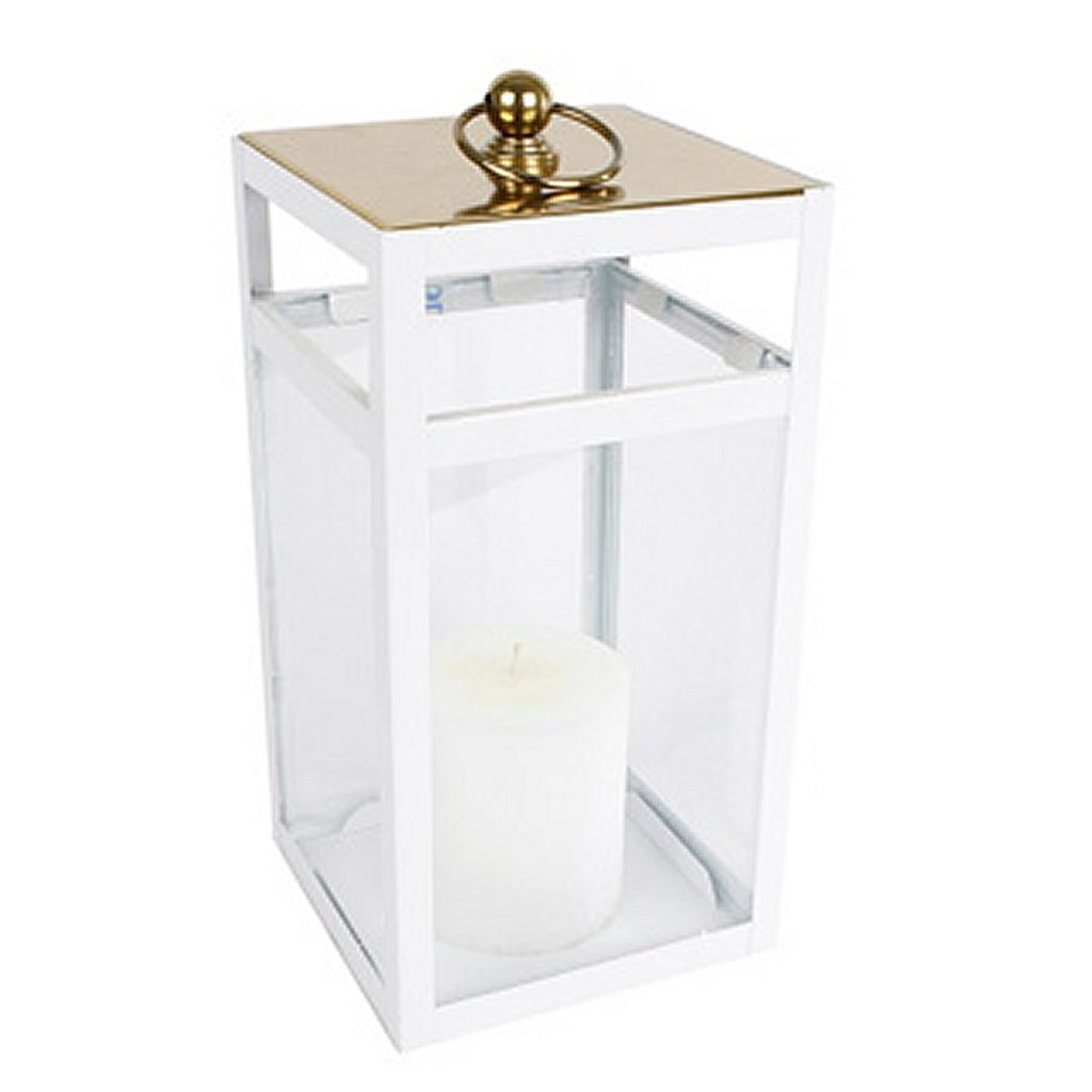 Autres marques lanterne or rose métal blanc 15,5x15,5x32,5 cm