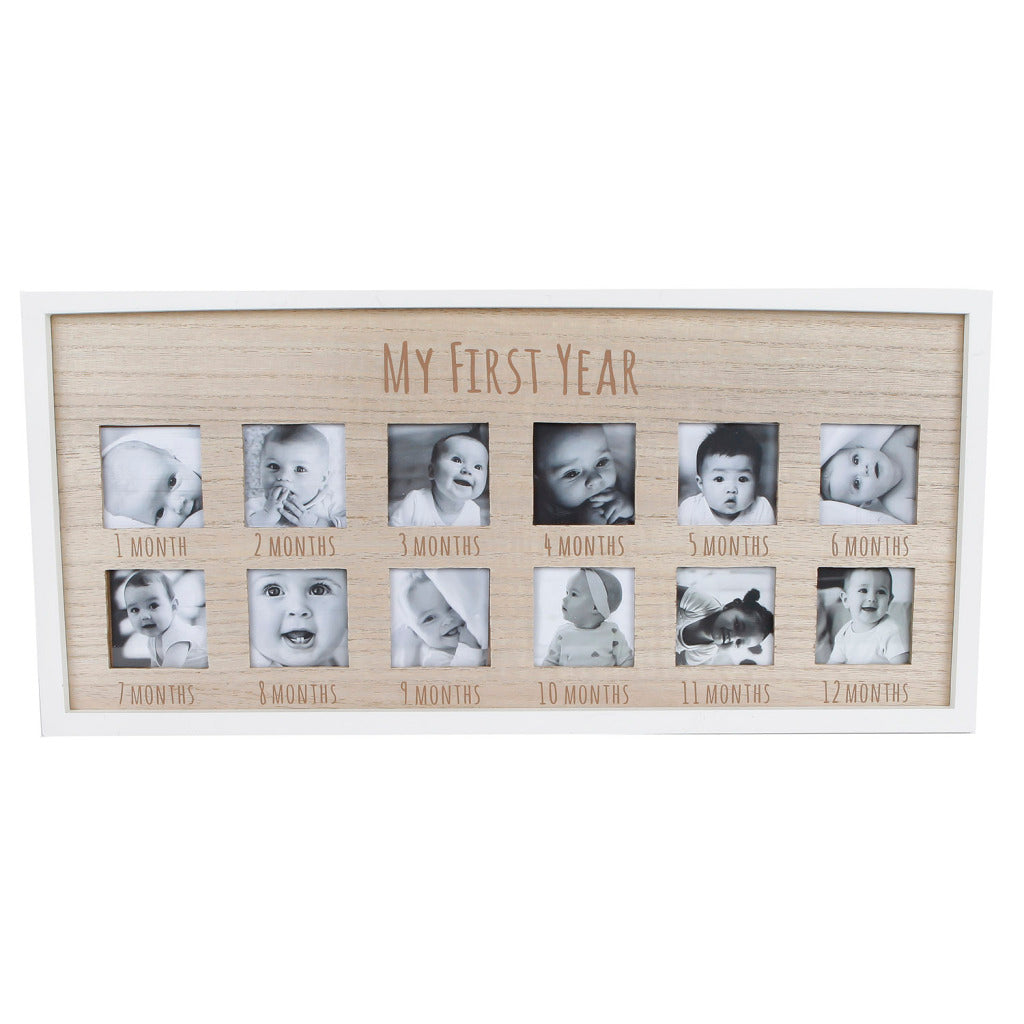 Divers Cadre photo Ma Première Année Bois blanc naturel 47x22x 1,5cm