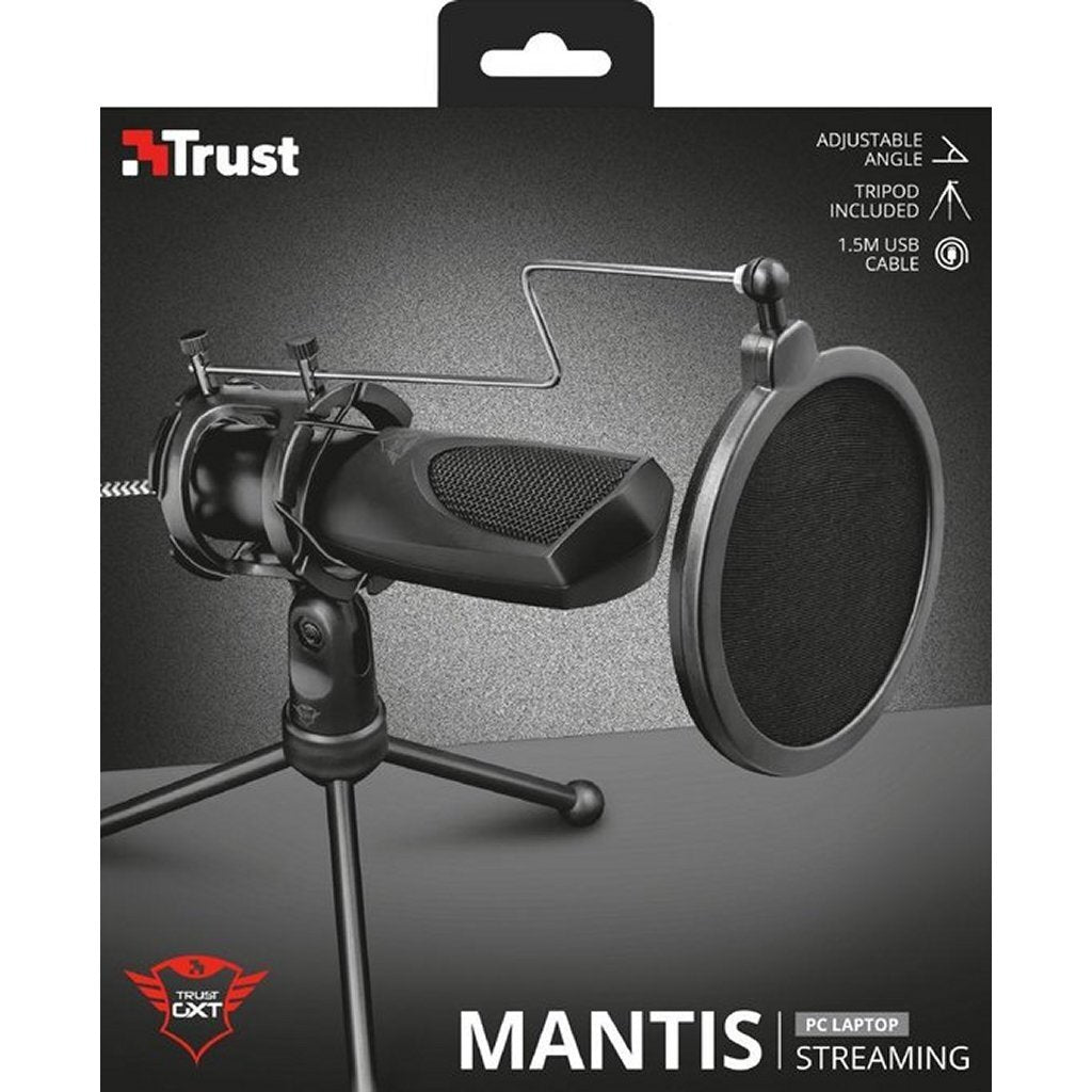 Trust GXT 232 Mantis microphone de streaming USB noir