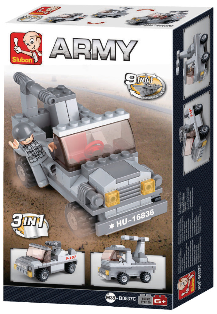 Sluban M38-B0537C Lanceur de fusée 3 en 1, 102 pièces